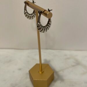 Intake sterling silver bevelled hoops